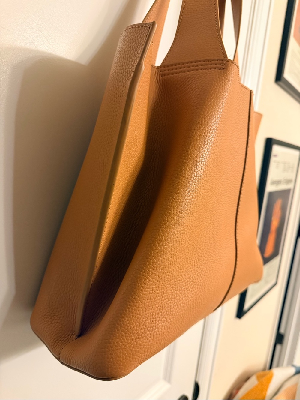 HOBO Pebbled Leather Tan-Cognac Vida  Tote - Picture 4 of 11